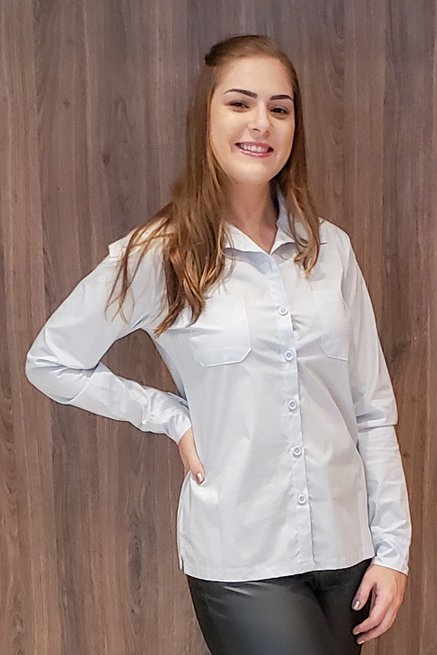 Camisete Manga Longa Laura Lisa Azul Bebê
