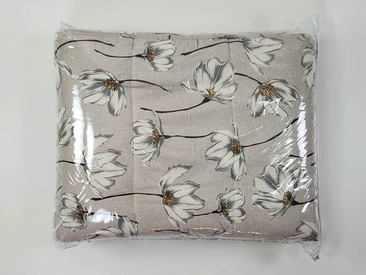 Colcha Malha Casal 210x240cm Estampa Flores Branca