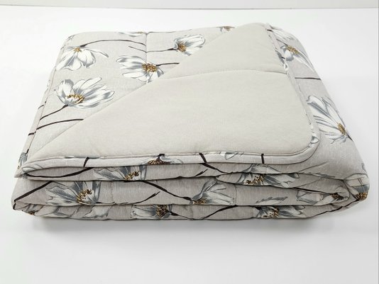 Colcha Malha Casal 210x240cm Estampa Flores Branca