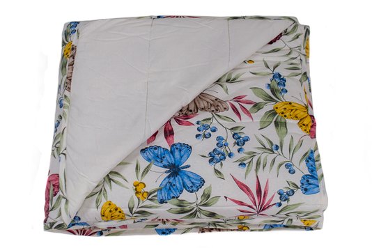 Colcha Malha Casal Queen 240X250 Estampa Borboletas