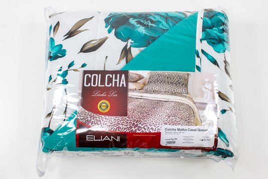 Colcha Malha Casal Queen 240X250 Estampa Floral