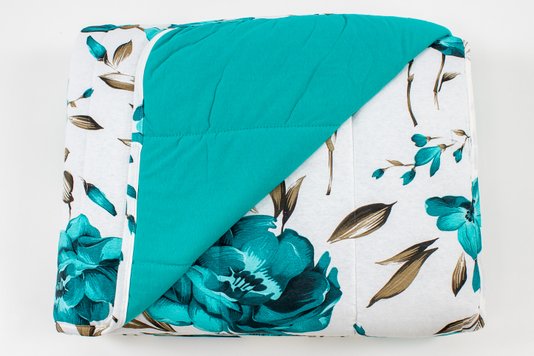 Colcha Malha Casal Queen 240X250 Estampa Floral