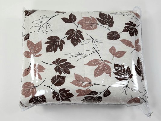 Colcha Malha Casal Queen 240x250 Estampa Folhas Marrom