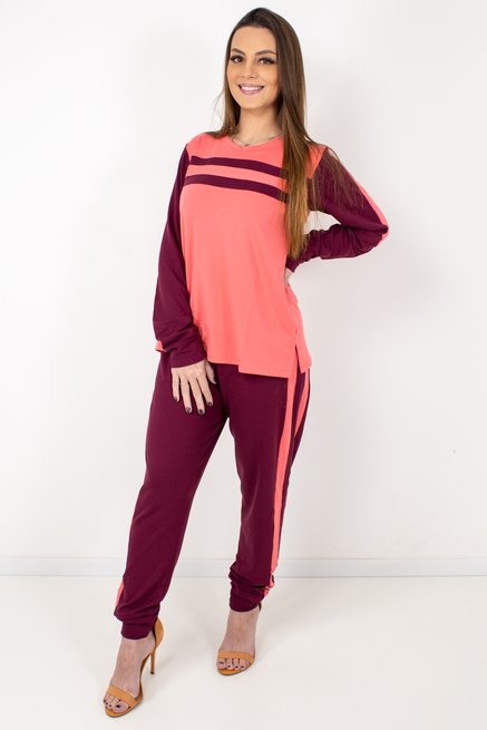 Conjunto Feminino Bernadete Manga Longa
