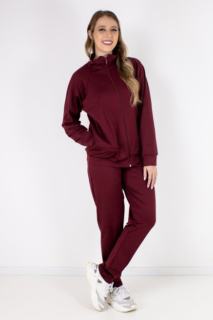 Conjunto Feminino Manga Longa Térmico Bordô