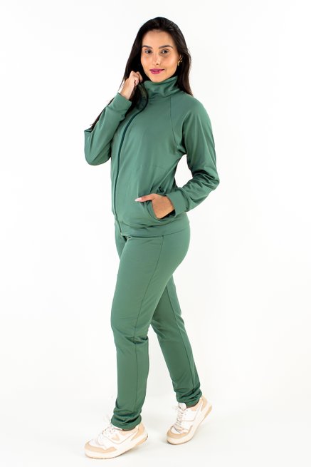 Conjunto Feminino Manga Longa Térmico Liso Verde