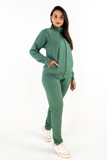 Conjunto Feminino Manga Longa Térmico Liso Verde