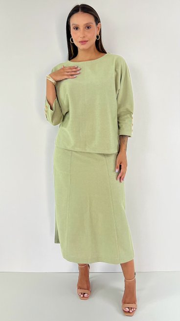 Conjunto Feminino Michelly Liso Verde