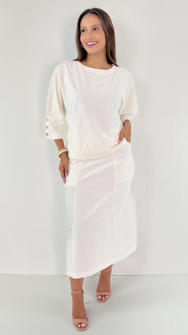 Conjunto Feminino Michelly Off White