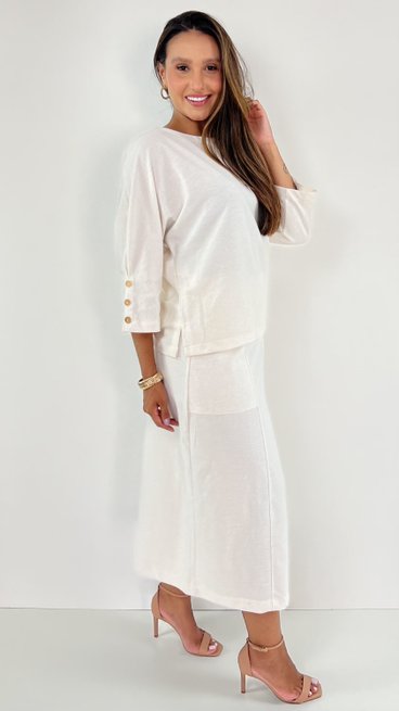 Conjunto Feminino Michelly Off White