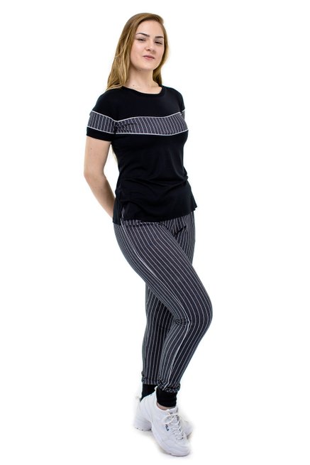 Conjunto Manga Curta Malha Viscolycra Preto