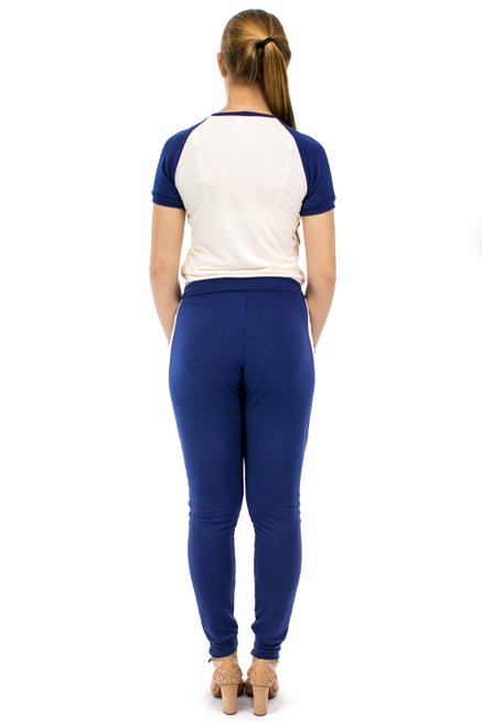 Conjunto Manga Curta Moletin Bia Liso Azul e Nude