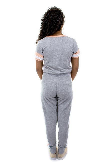 Conjunto Manga Curta Moletin Cinza Mescla