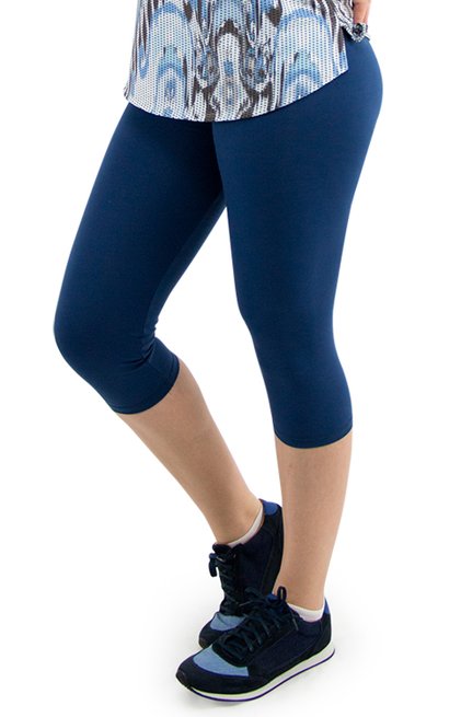 Calça Corsário Camila Lisa Azul Marinho