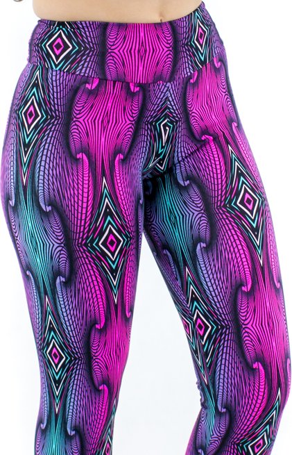 Calça Corsário Estampa Geométrica Rosa