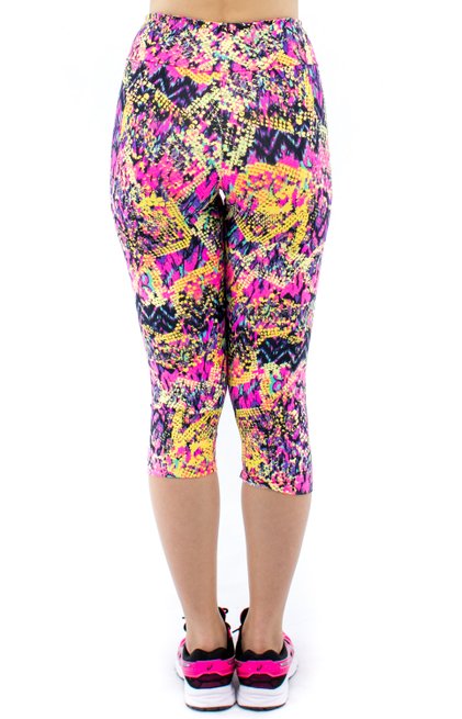 Calça Corsário Estampa Abstrata Rosa Pink