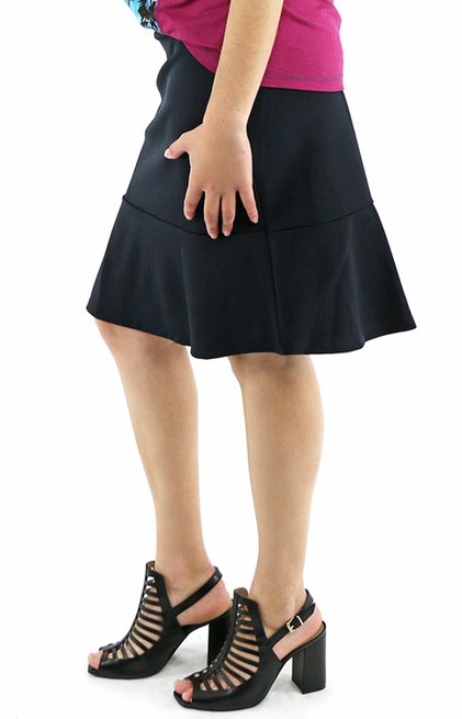 Saia Peplum Ponto Roma Preta
