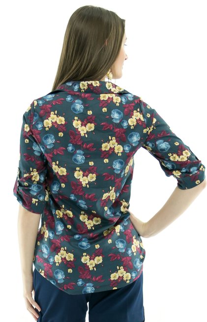 Camisão Manga 3/4 Angela Estampa Floral