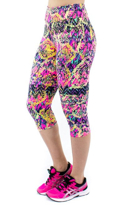 Calça Corsário Estampa Abstrata Rosa Pink