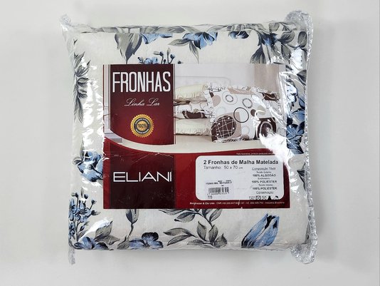 Fronha Malha Matelada Estampa FloraL Azul Claro