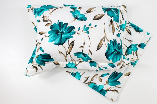 Fronha Malha Matelada Estampa Floral Verde