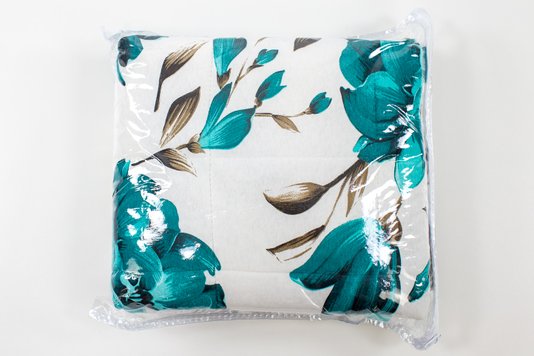 Fronha Malha Matelada Estampa Floral Verde