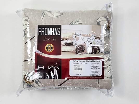Fronha Malha Matelada Estampa Flores Branca