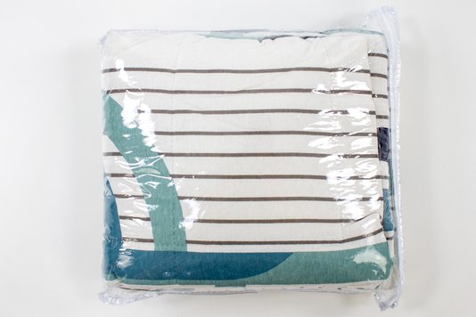 Fronha Malha Matelada Estampa Geométrica Azul e Verde