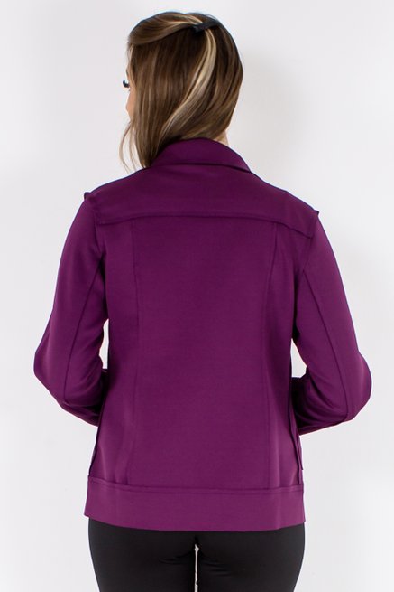 Jaqueta Feminina Neoprene Lisa Roxa