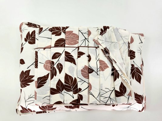 Jogo de Cama Malha Casal 4pçs Estampa Folhas Marrom