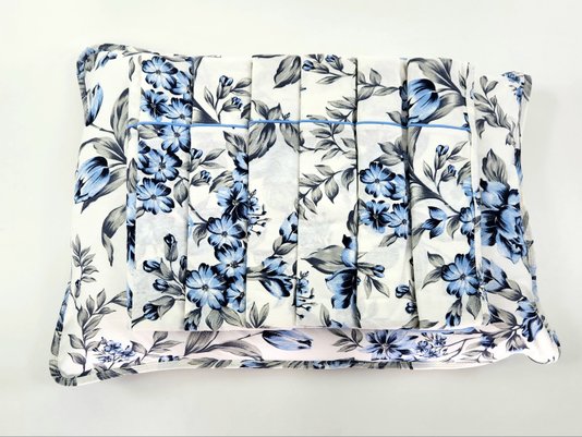 Jogo de Cama Malha Casal Queen 4pçs Estampa Floral Azul Claro