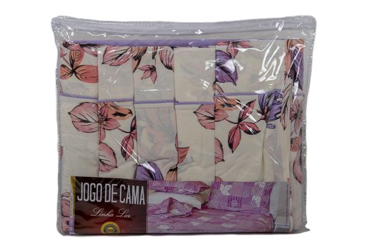 Jogo de Cama Malha Solteiro 3pçs Estampa Floral