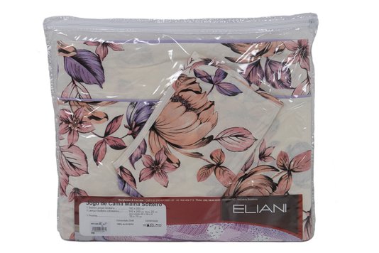 Jogo de Cama Malha Solteiro 3pçs Estampa Floral
