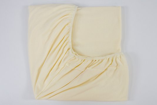Lençol Malha Favinho Solteiro com Elástico Creme