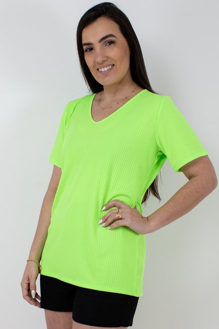 Meia Túnica Manoela Manga Curta Verde Neon