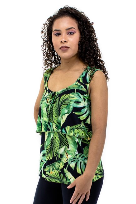 Regata Gota Viscolycra  Estampa Floral Verde