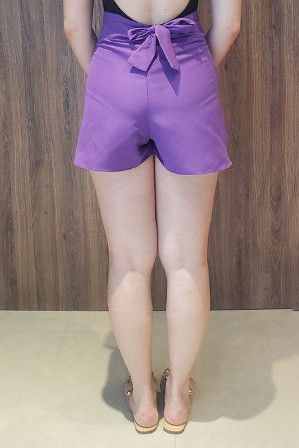Shorts Envelope Tactel Liso Roxo