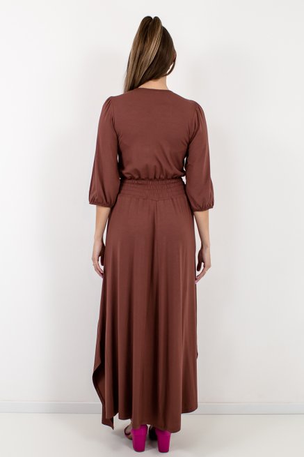 Vestido Feminino Zelia Liso Marrom