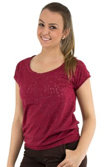 Blusa Edineia Manga Curta Flamê Vermelha