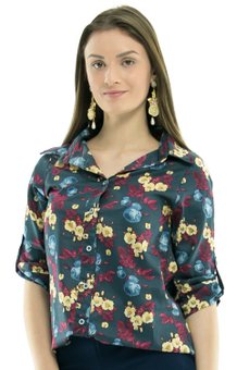 Camisão Manga 3/4 Angela Estampa Floral