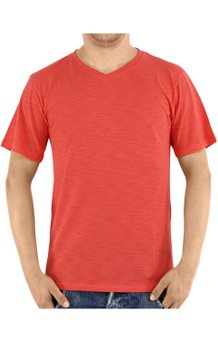 Camiseta Manga Curta Malha Flamê Lisa Laranja