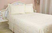 Colcha Tecido Casal Queen 240X250 Creme