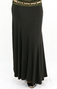 Saia Longa Gomos Viscolycra Lisa Marrom