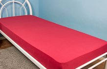 Lençol Malha Solteiro 140 x 240 cm Vermelho