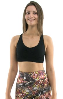 Top Soutien Nadador Selene Sem Costura Liso Preto