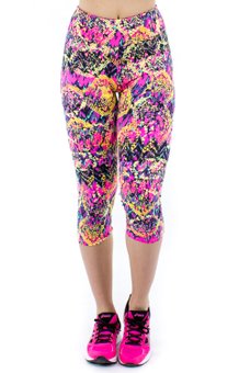 Calça Corsário Estampa Abstrata Rosa Pink