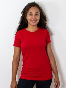 Baby Look Fitness Manga Curta DryFit Ultracool UVPro Lisa Vermelha