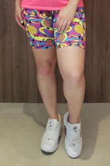 Bermuda Suplex Proteção UV50+ Estampa Abstrata Rosa