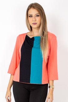 Blusa Cropped Luiza Manga ¾ Viscolycra