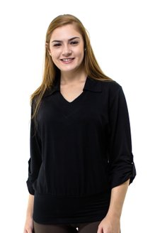 Blusa Manga 7/8 Lisa Preta